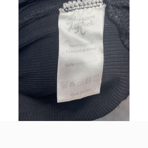 Treasure Rock Black Hooded Distresses Long Sleeved Sweater Dress. M - Picture 8 of 8